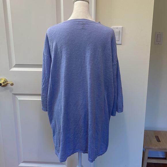 Eileen Fisher crew neck linen/cotton tunic sweater in periwinkle. Size L. EUC - Picture 8 of 8